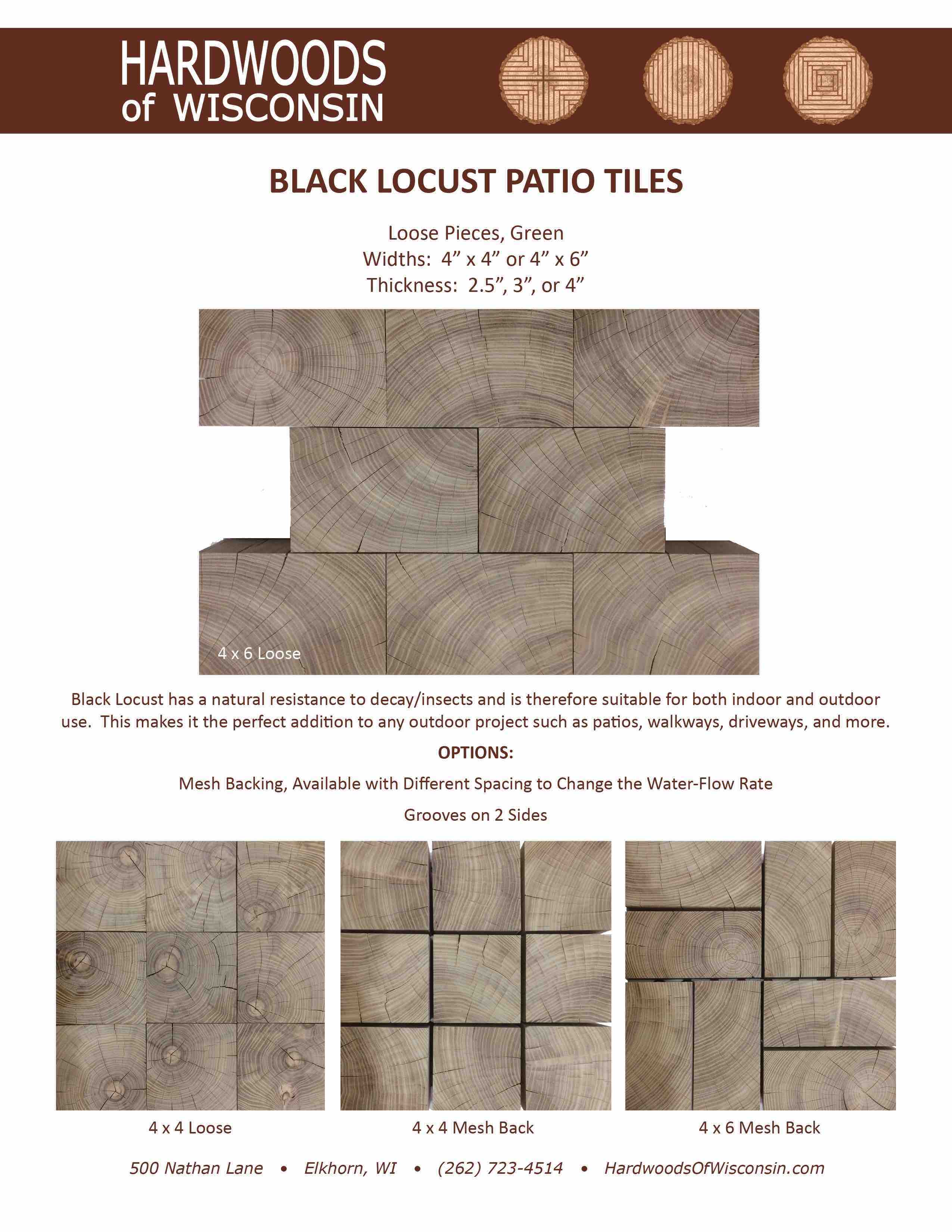 Black Locust Patio Tiles Tear Sheet